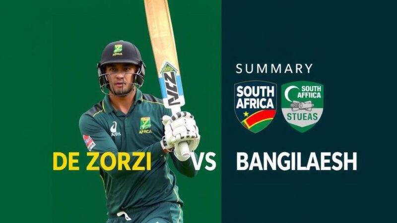 Tony de Zorzi’s Stellar 177 Drives South Africa to 413-5 Against Bangladesh