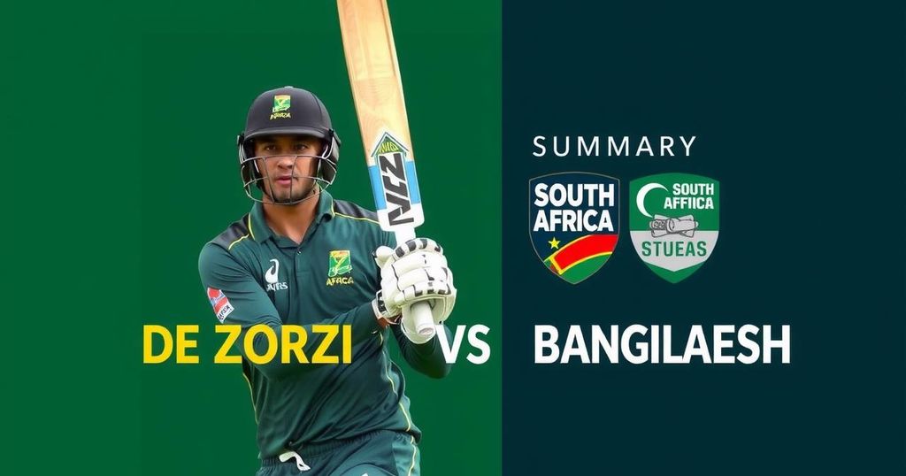 Tony de Zorzi’s Stellar 177 Drives South Africa to 413-5 Against Bangladesh