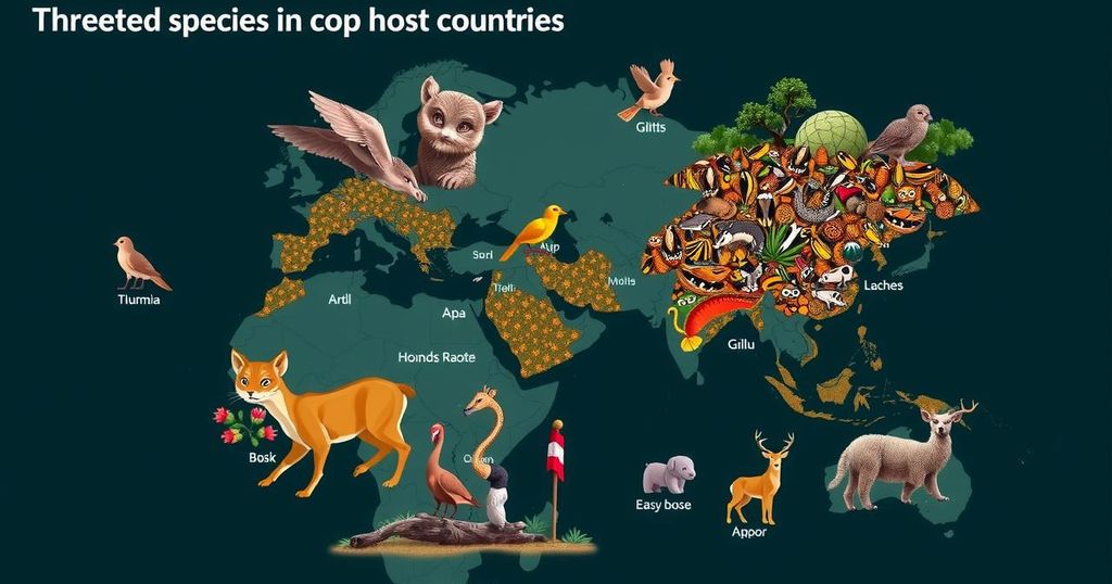 Threatened Species in Host Countries of COP16