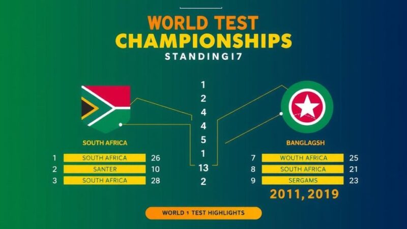 WTC Points Table Update: South Africa Secures Series Victory Over Bangladesh