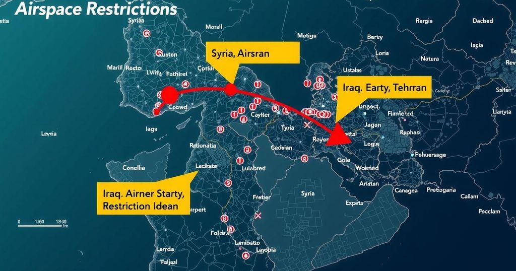 Closure of Airspace by Syria, Iraq, and Iran in Response to Israeli Strikes on Iran