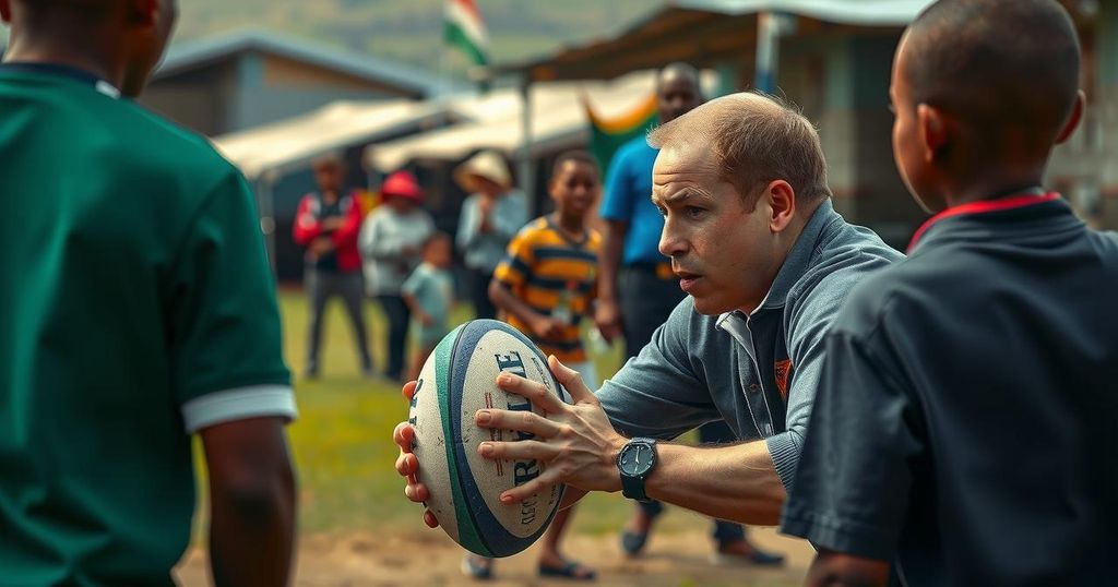 Prince William Tests Rugby Skills During Visit to South African Townships