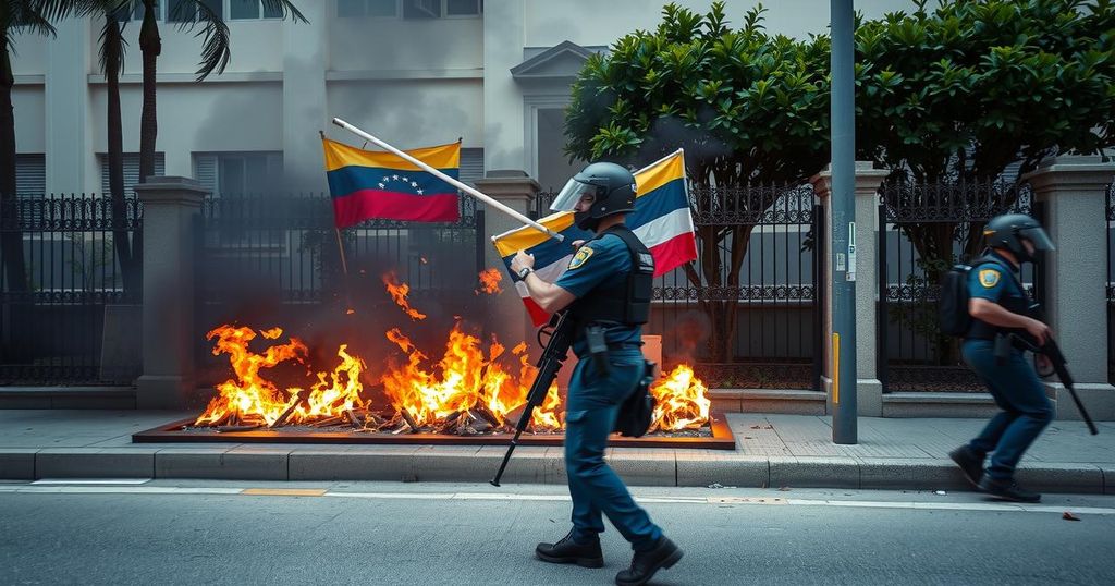 Venezuelan Government Opponents Condemn Police Harassment Outside Embassy