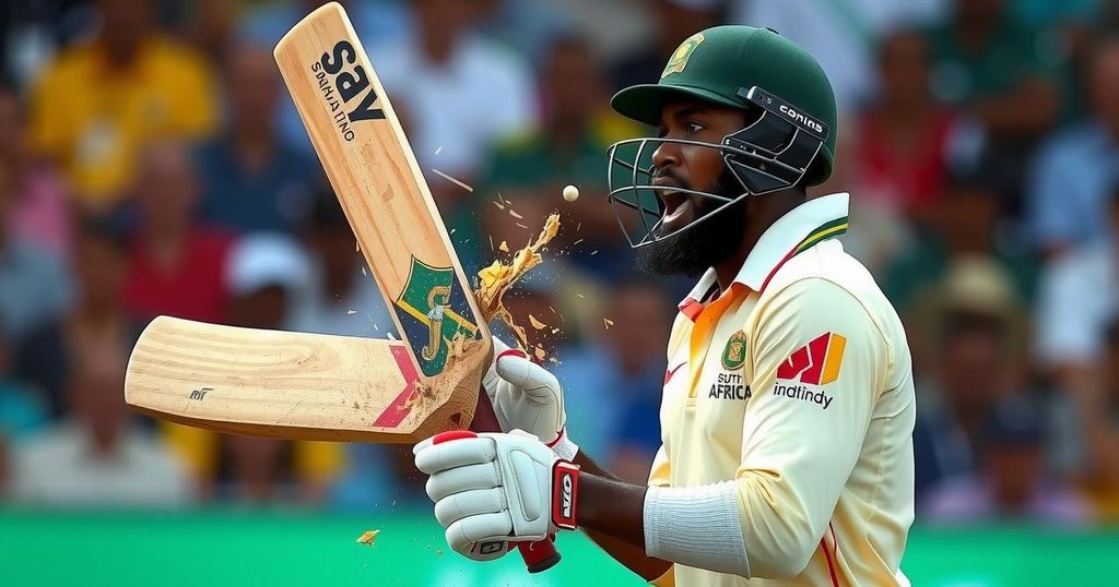 Lahiru Kumara’s Lightning Delivery Splits Bat During South Africa Match