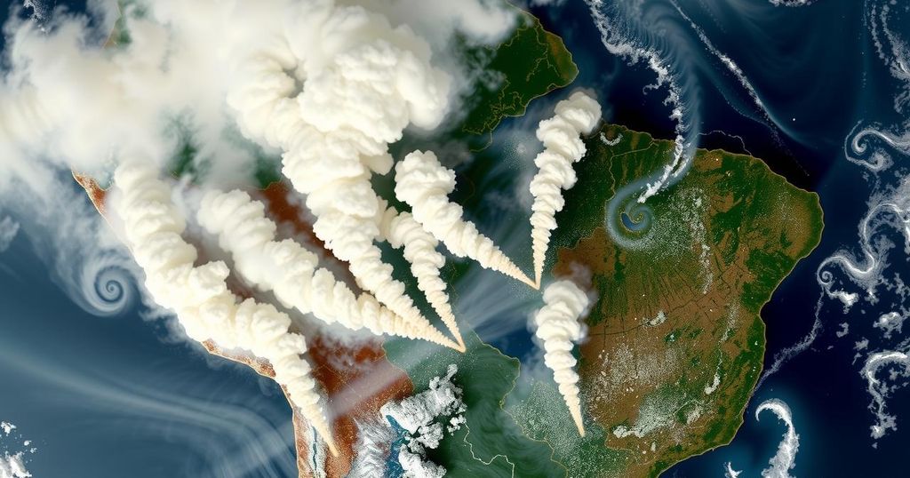 Thick Smoke from Fires in Brazil and Bolivia Detected by NASA Satellite