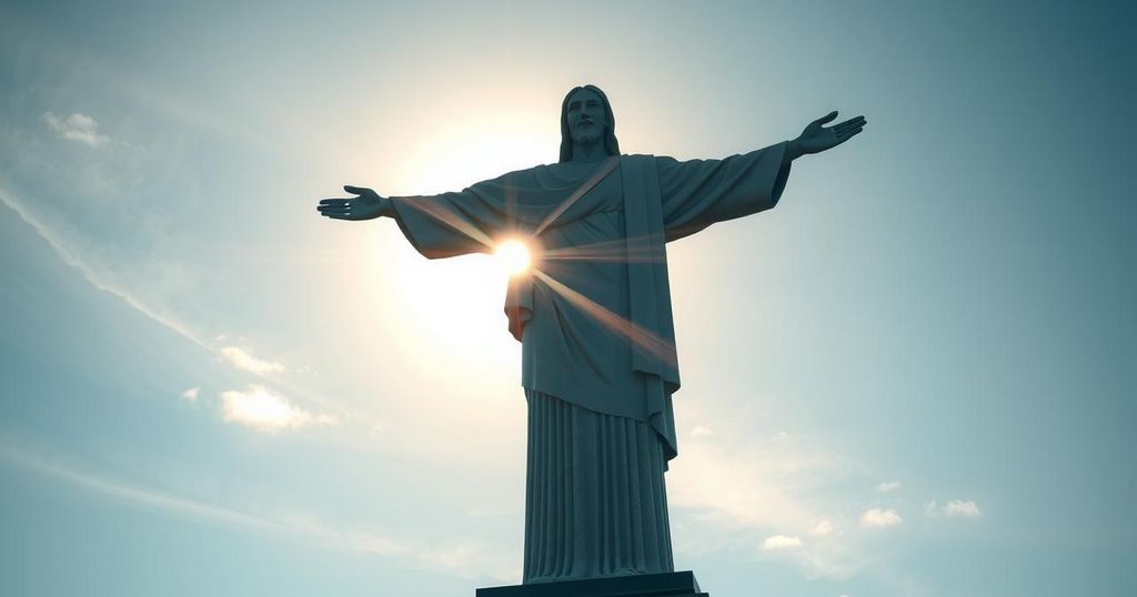 Support Messages for Pope Francis Projected on Christ the Redeemer Statue in Brazil